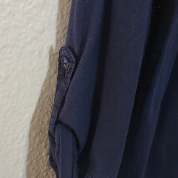 USED CHARTER CLUB 3/4 SLEEVE SHIRT NAVY BLUE SIZE L - Picture 9 of 11